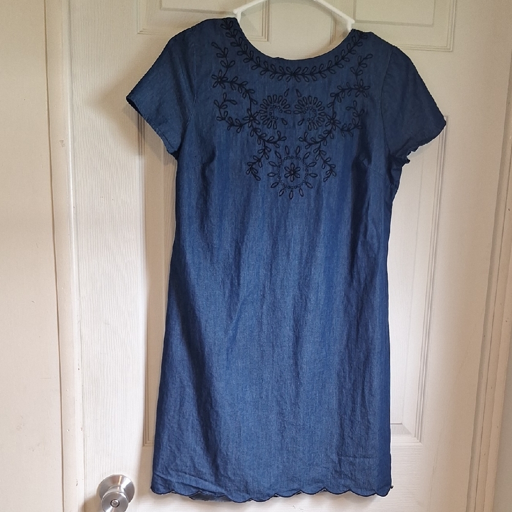 Old Navy Blue Chambray Shift Dress Size XS